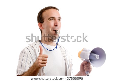 Guy Blowing Whistle