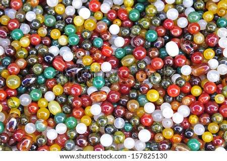 The colorful beads as the background