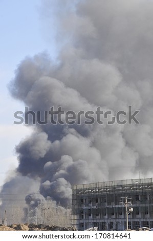 The factory was on fire