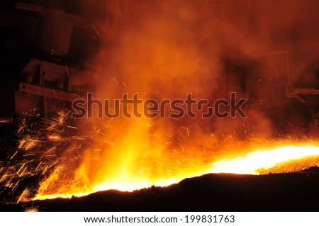Smelting of metal casting, steel