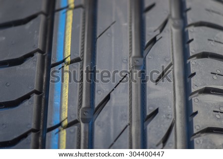 Brand new modern summer car tire detail