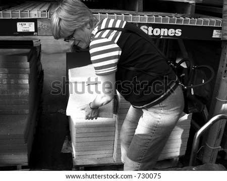 Woman at a home builders store.