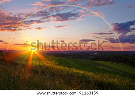 Sunset with Rainbow