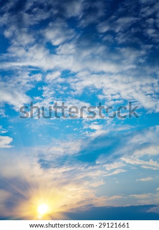 sunset with cloudy sky