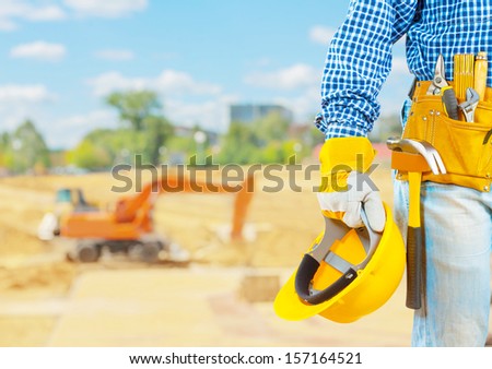 The builder on the construction place