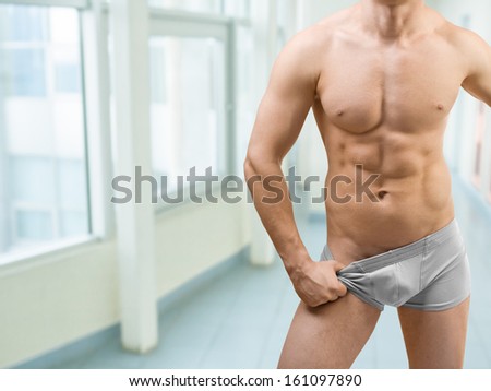 torso of muscular male