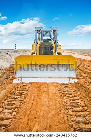 new bulldozzer on construction site