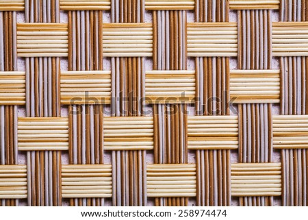 Plastic wicker woven texture background very close up
