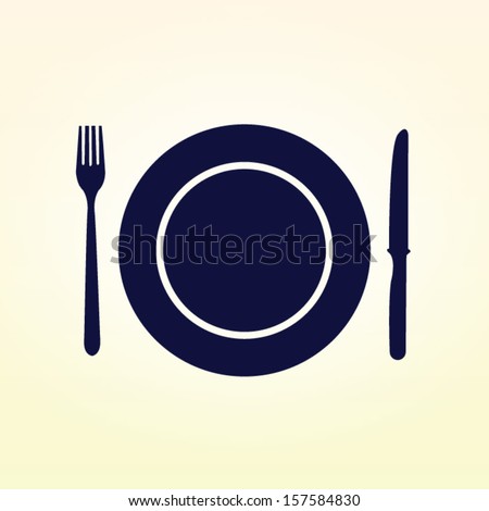 Plate fork and knife vector illustration Plate fork and knife vector illustration