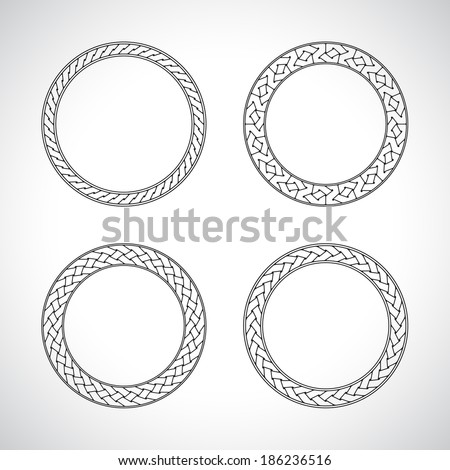 ornament circle round set black ornament circle round set black