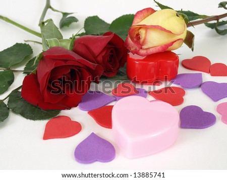pictures of hearts and roses. stock photo : Hearts and Roses