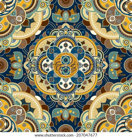 Vector seamless ornamental pattern in ethnic style Vector seamless ornamental pattern in ethnic style