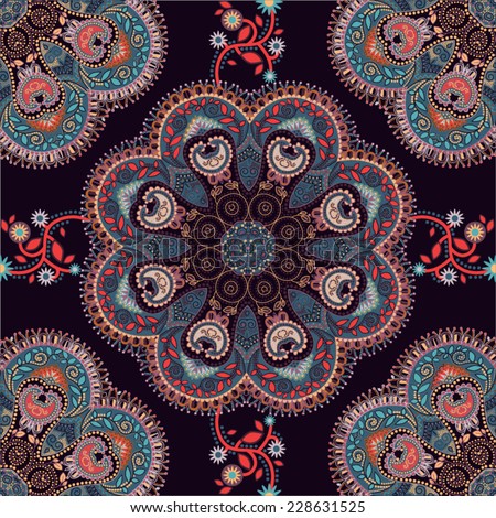 Ethnic seamless ornament on the dark background Ethnic seamless ornament on the dark background