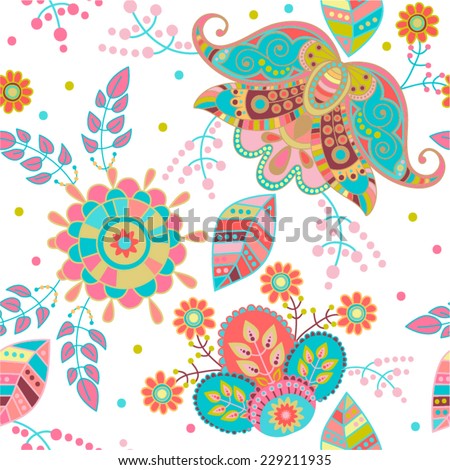 Vector seamless flowers pattern Vector seamless flowers pattern