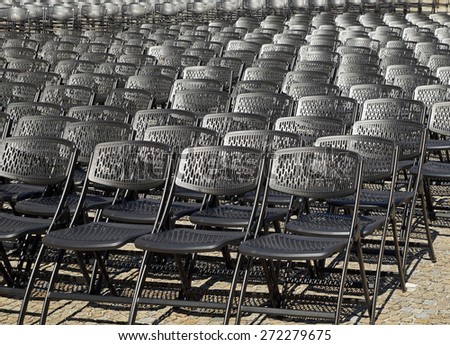 Folding chairs for a open air concert