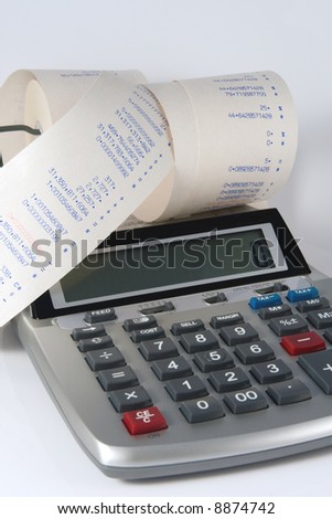 Finance mess of figures on Calculator tape