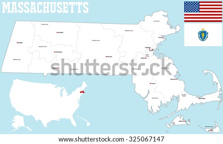 A Large And Detailed Map Of The State Of Massachusetts With All