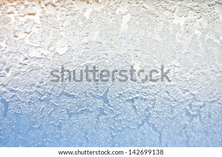Closeup Of A Frosted Window Pane