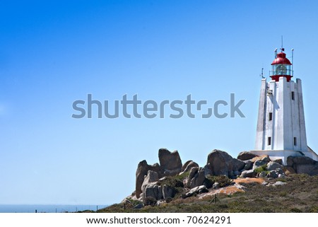 lighthouse at Cape Columbine on the west coast of South Africa the most powerful lighthouse in Southern Africa