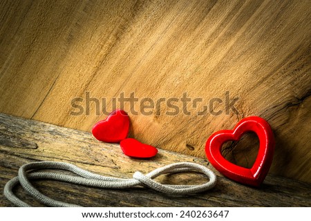 Valentine greeting on wooden background. Insert your text.
