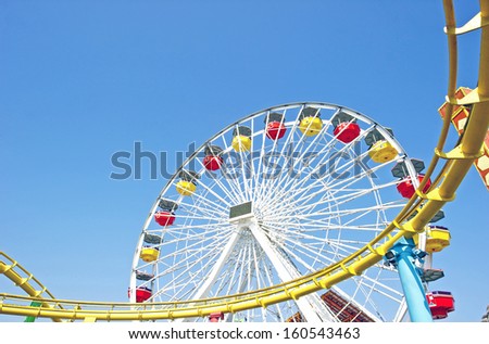 Ferris Wheel and Roller Coaster Track