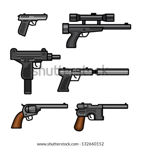 stock-vector-six-pistols-isolated-on-whi