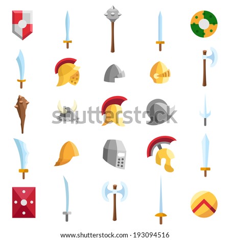 stock-vector-flat-medieval-icons-1930945
