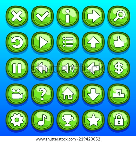 stock-vector-game-green-buttons-set-2194