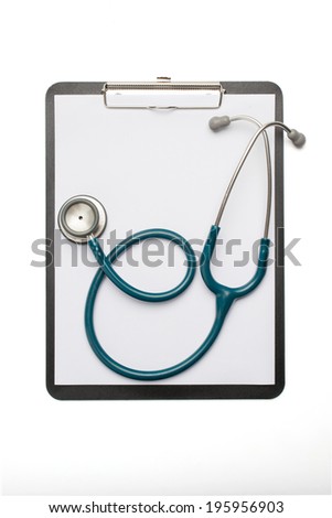 Stethoscope and medical record board