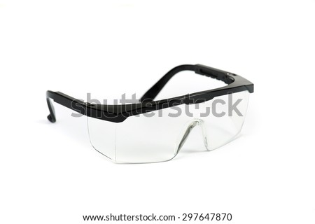 Safety glasses on isolated