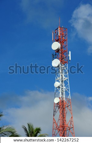 Radio tower and the blue sky