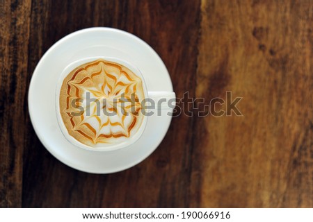 Mocha coffee drink on the wood table