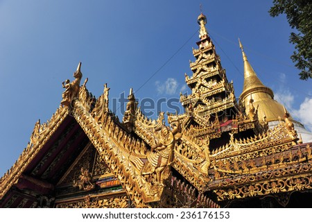 LAMPANG, THAILAND - NOVEMBER 18 : Wat Phra Kaew Don Tao temple in Lampang is an important.The temple is a mix of Burmese,Shan and Lanna architect styles. in Lampang,Thailand, November 18.2014.