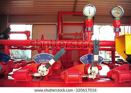 Valves manual in the process. Production process used manual valve to control the system
