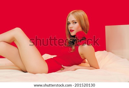 Sexy seductive woman in bed