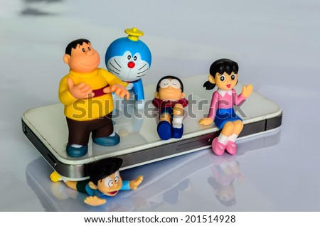 BANGKOK - JUNE 29: An Doraemon model in Thailand Toy Shops on June 29, 2014 at Central Rama 3, Bangkok, Thailand.