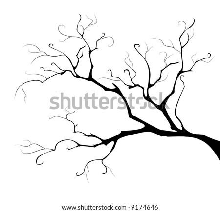 Black And White Pics Of Trees. stock vector : lack