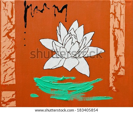 Water lily - original oil painting on canvas
