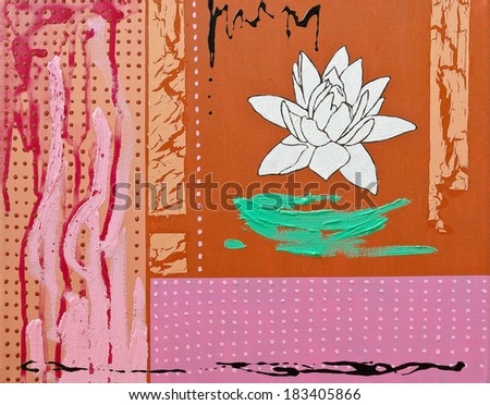 Water lily - original oil painting on canvas