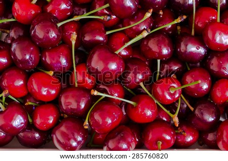 Sweet red cherry background