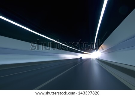 Night Driving-Motion Blur Tunnel Light