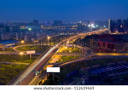 urban overpass at dusk,city traffic background