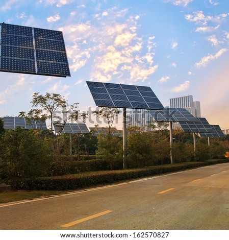 Solar panel produces green, environmentally friendly energy from the sun.