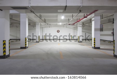 Parking Garage Underground, Industrial Interior