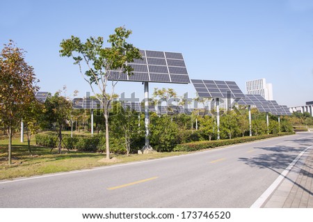Photovoltaic solar panels, the side of the road, ecological environmental protection