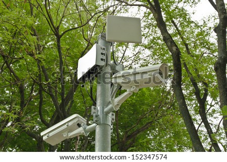 Security camera in public park