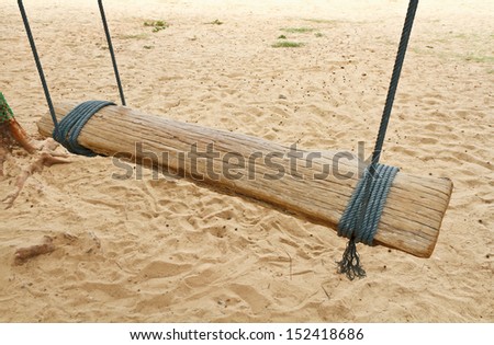 Wood swing at sea beach