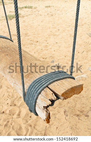 Wood swing at sea beach