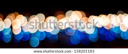 Abstract circular bokeh background of party light -White/Blue
