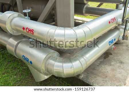 Big silver tube of air condition